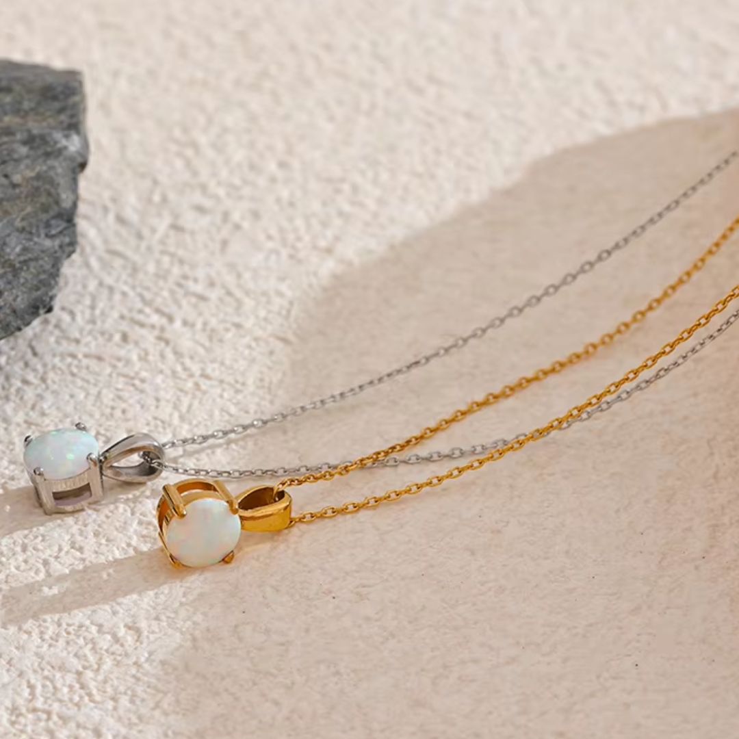 Eve Opal Premium Necklace - 18K Gold Plated