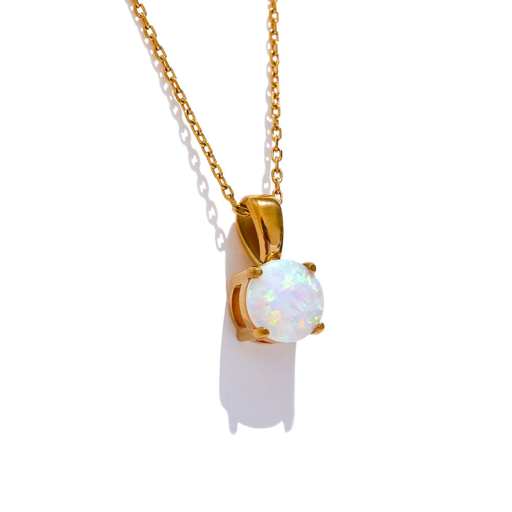 Eve Opal Premium Necklace - 18K Gold Plated