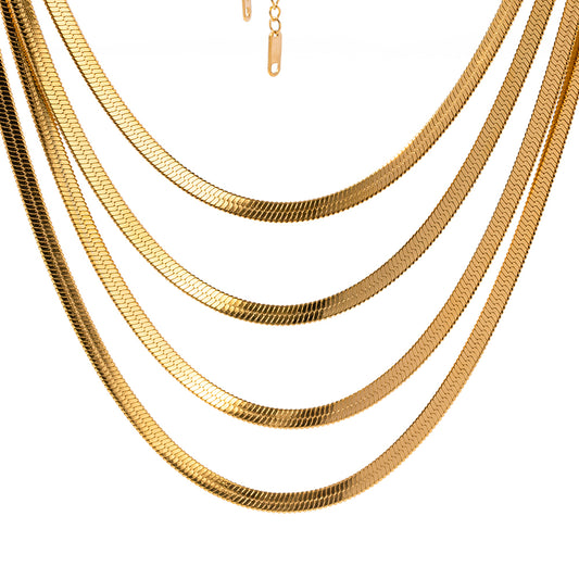 Serpenti In Sizes Premium Necklace - 18K Gold Plated