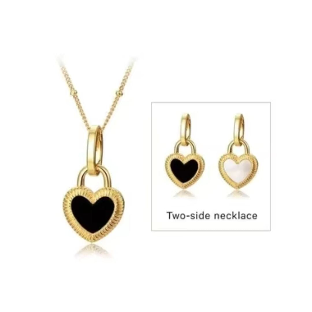Angel Or Devil Heart Premium Necklace - 18K Gold Plated