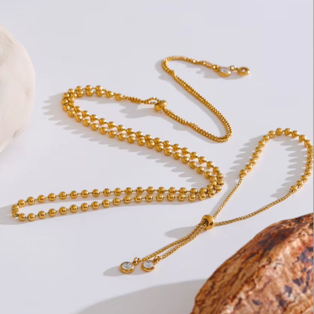 Tahlia Bead Premium Bracelet - 18K Gold Plated