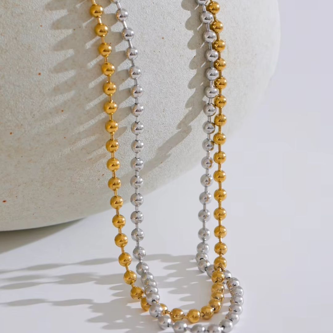 Tahlia Bead Premium Necklace - 18K Gold Plated