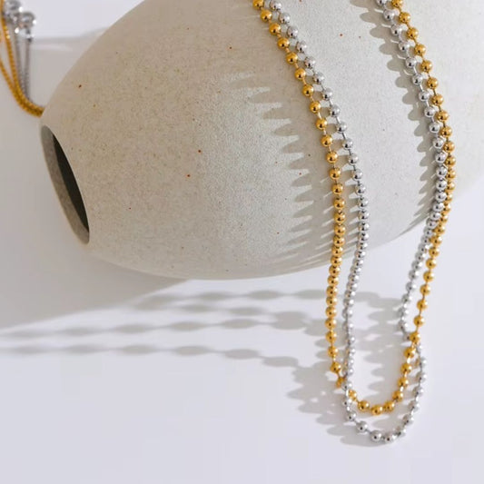Tahlia Bead Premium Necklace - 18K Gold Plated