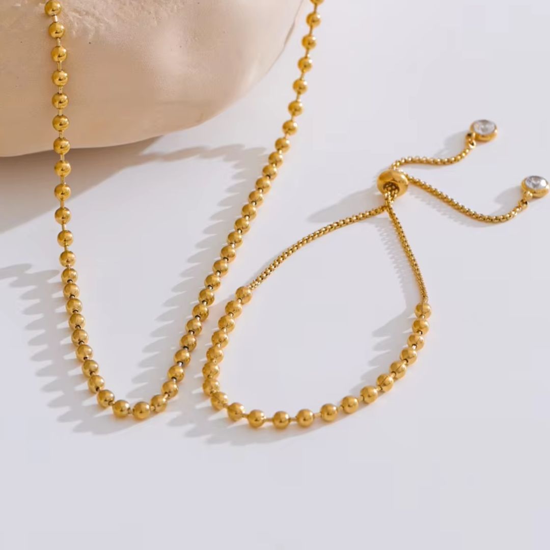 Tahlia Bead Premium Bracelet - 18K Gold Plated