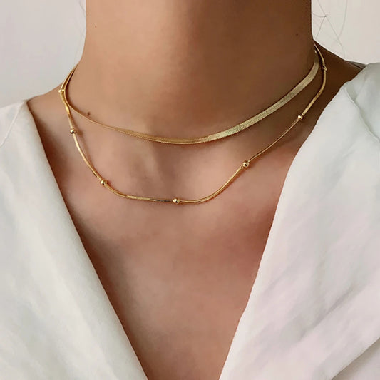Serpenti Two Layered Premium Necklace - 18K Gold Plated