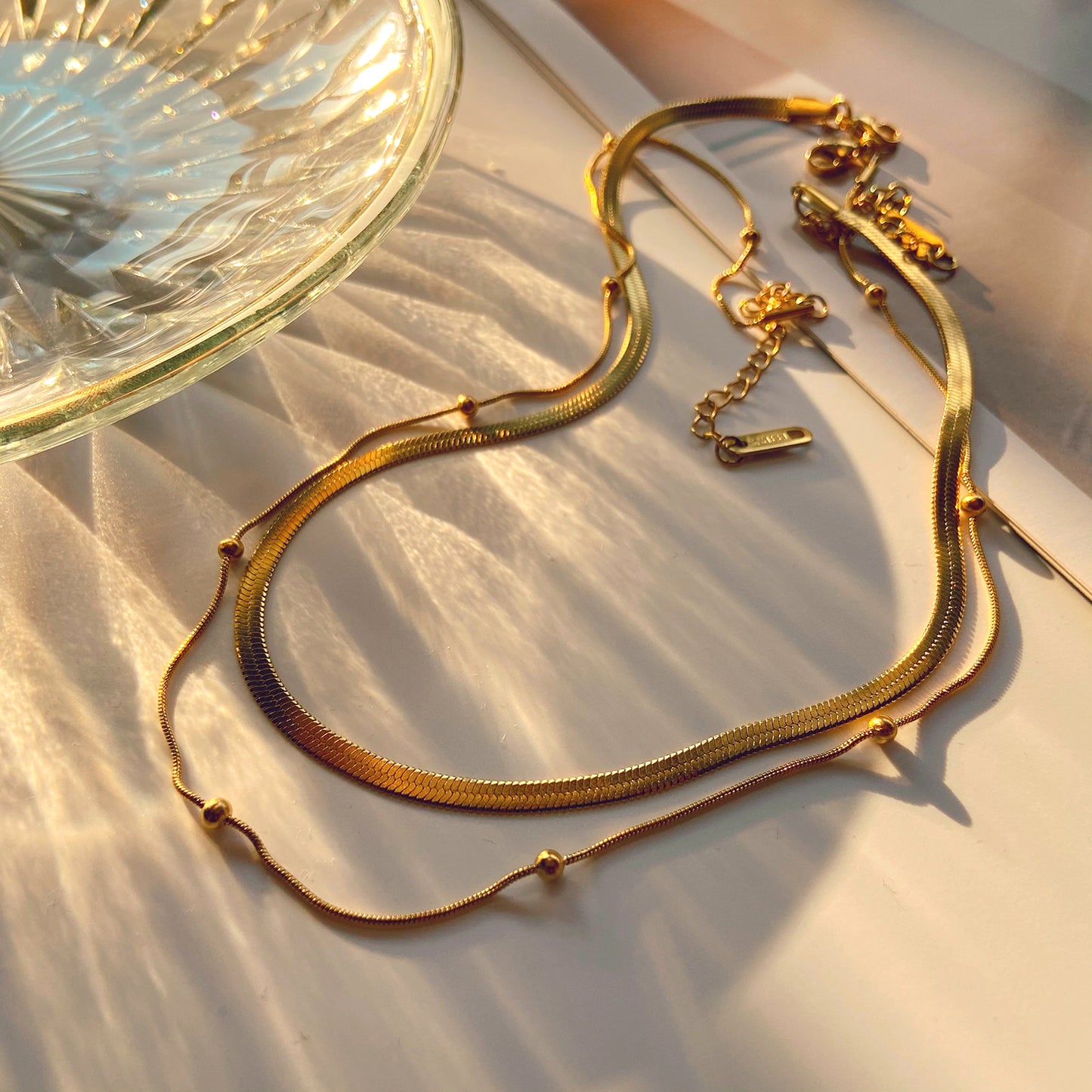 Serpenti Two Layered Premium Necklace - 18K Gold Plated