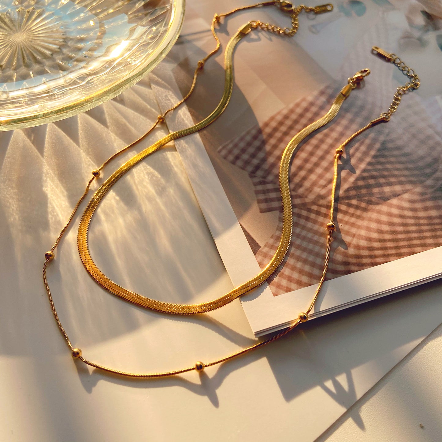 Serpenti Two Layered Premium Necklace - 18K Gold Plated