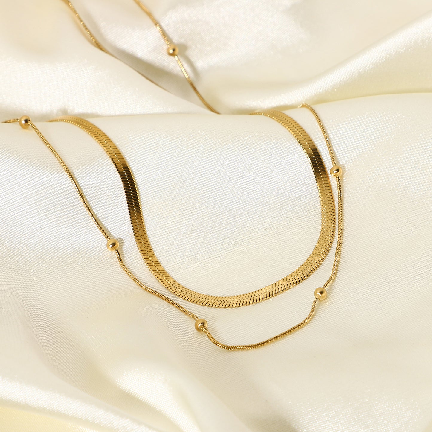 Serpenti Two Layered Premium Necklace - 18K Gold Plated
