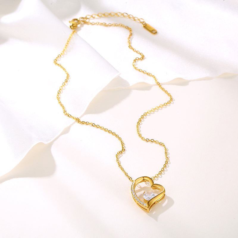 Poetic Heart Premium Necklace - 18K Gold Plated