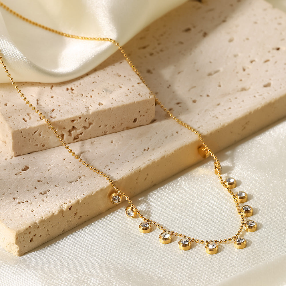 Nysa Zircons Premium Necklace - 18K Gold Plated