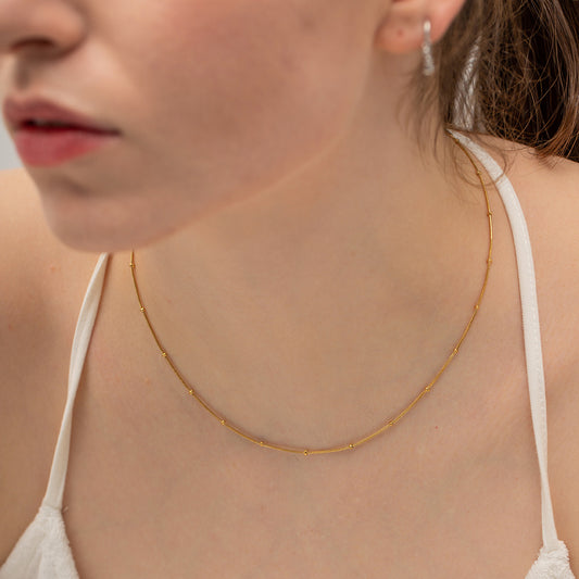 Snake Bead Premium Necklace - 18K Gold Plated