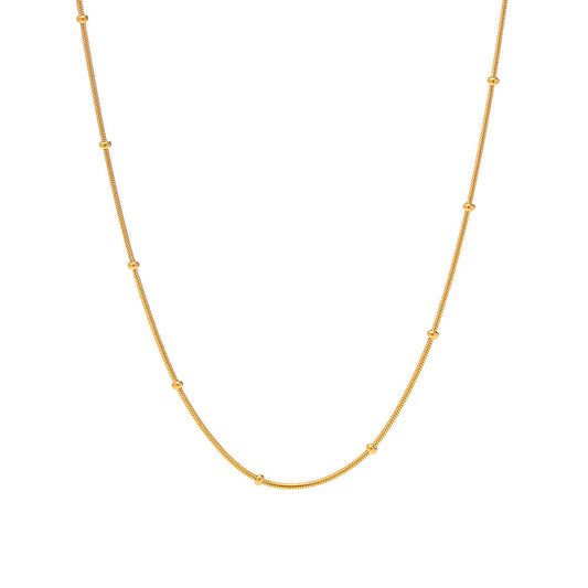 Snake Bead Premium Necklace - 18K Gold Plated