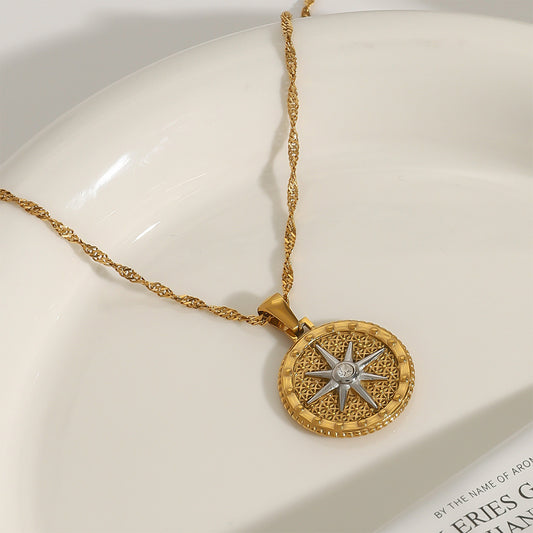 True North Two Tone Premium Necklace - 18K Gold Plated