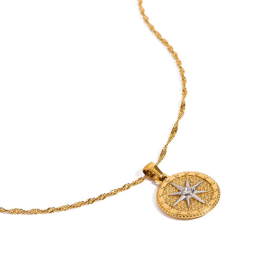 True North Two Tone Premium Necklace - 18K Gold Plated