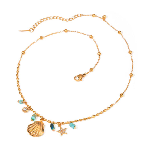 Seaside Shell Premium Necklace - 18K Gold Plated