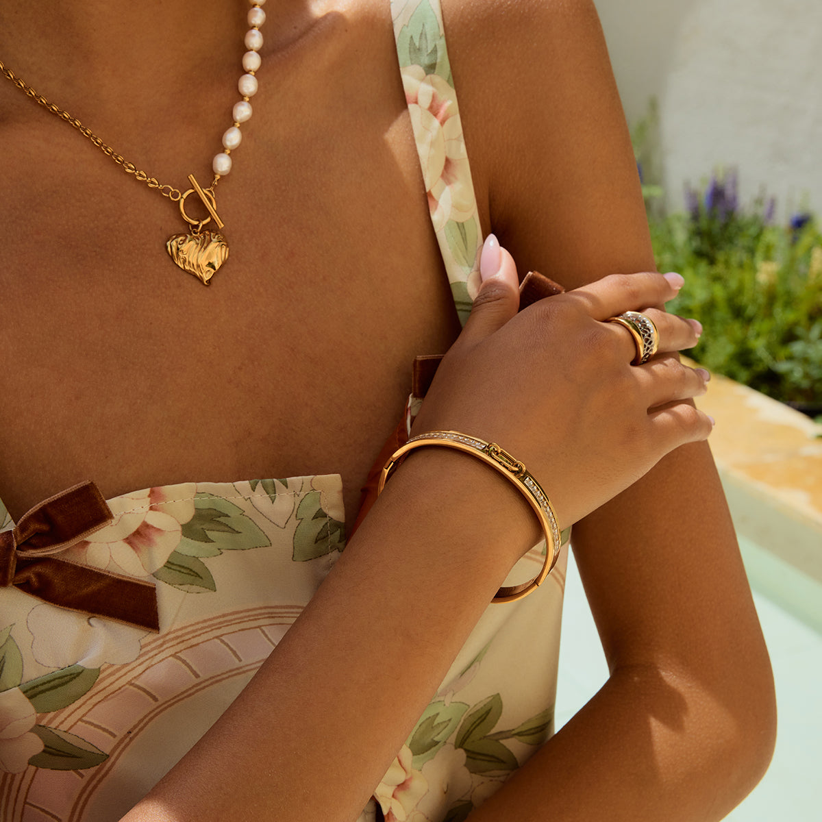 Heart Pearl Premium Necklace - 18K Gold Plated