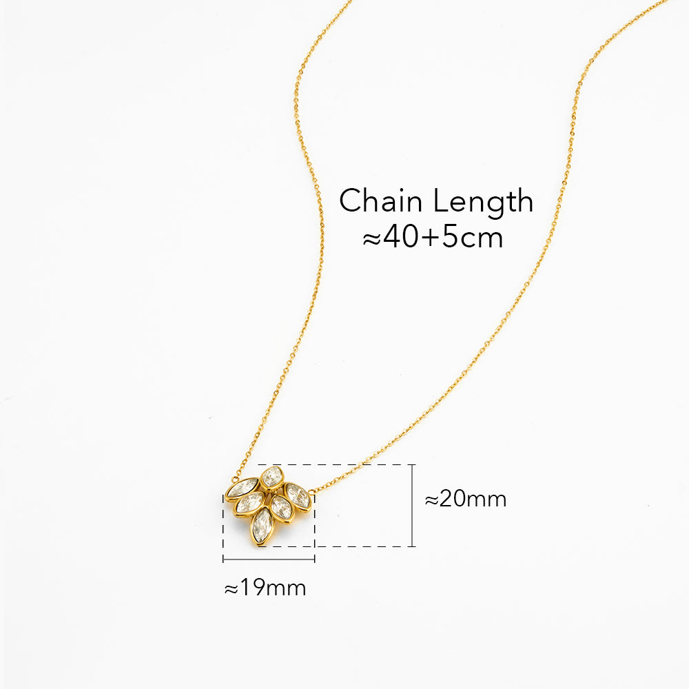 Shimmering Plume Designer Premium Necklace - 18K Gold Plated