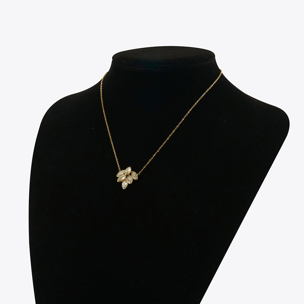 Shimmering Plume Designer Premium Necklace - 18K Gold Plated
