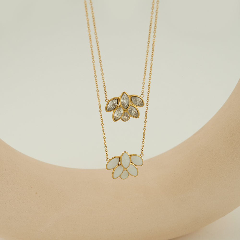 Shimmering Plume Designer Premium Necklace - 18K Gold Plated