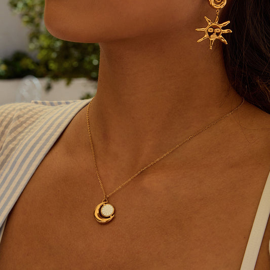 Gemma Moon & Sun Premium Necklace - 18K Gold Plated