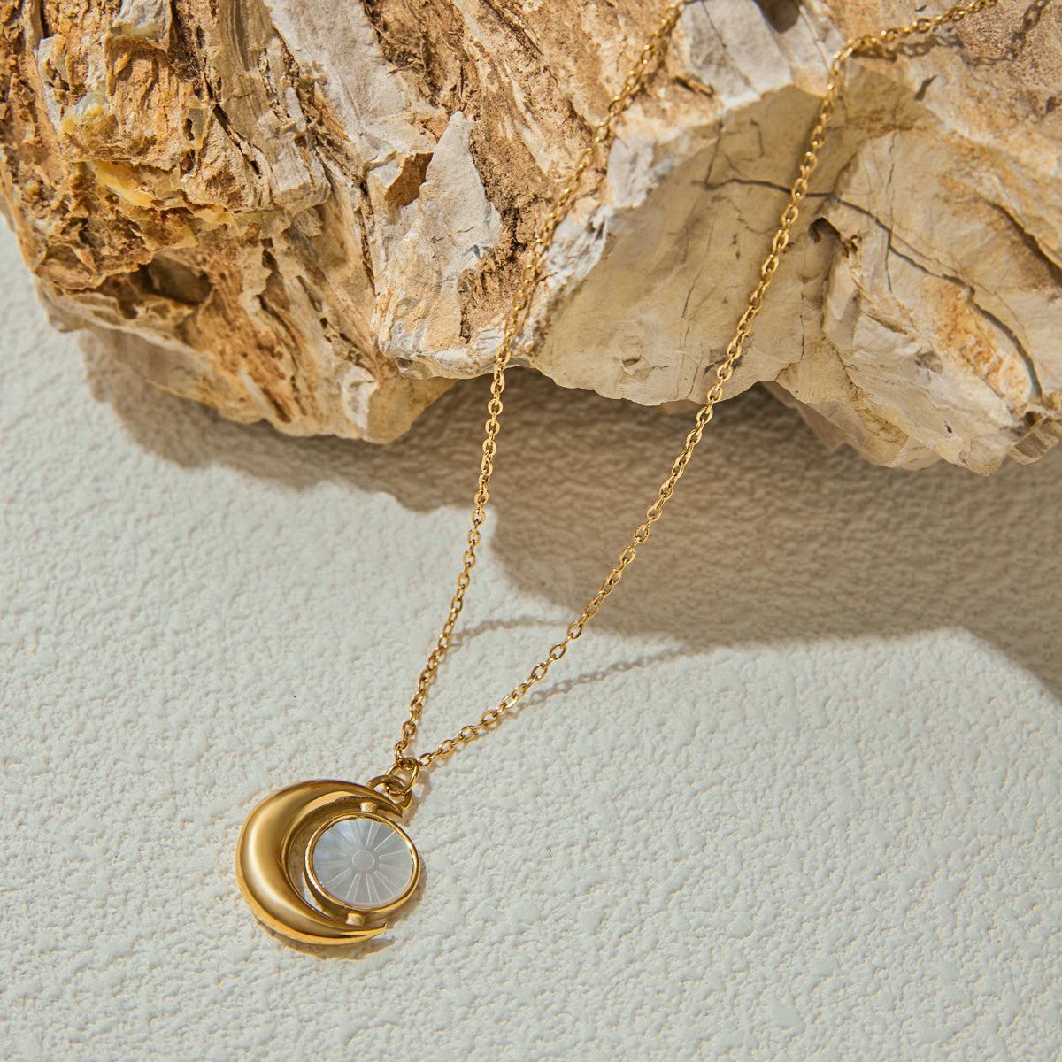 Gemma Moon & Sun Premium Necklace - 18K Gold Plated