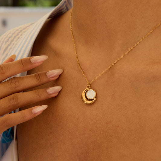 Gemma Moon & Sun Premium Necklace - 18K Gold Plated