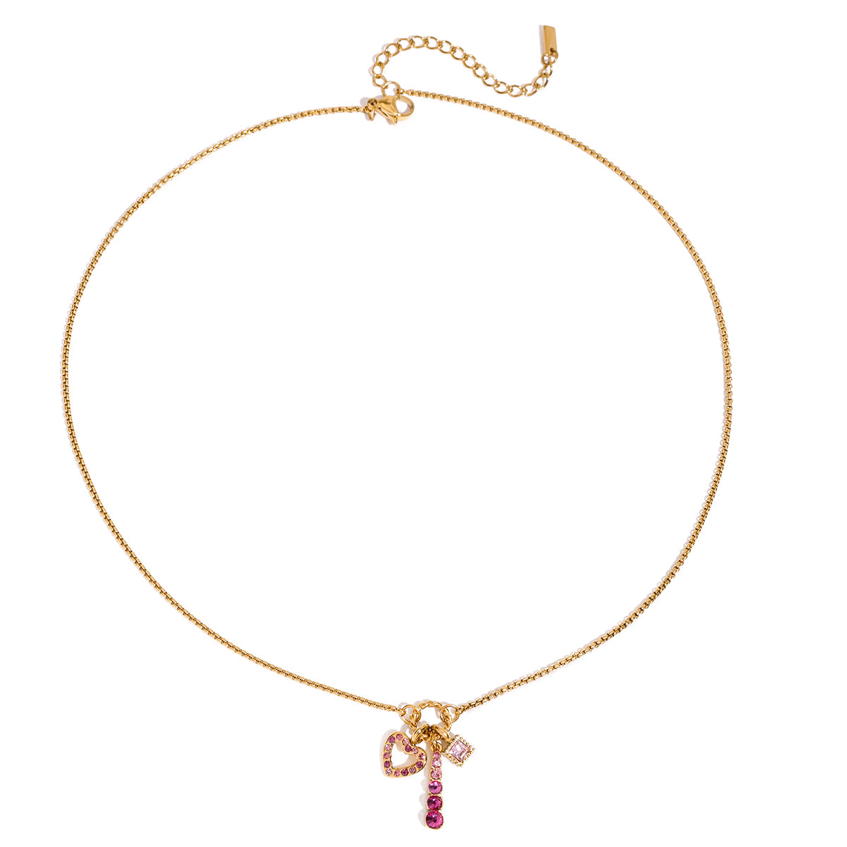 Pink Charms Premium Necklace - 18K Gold Plated