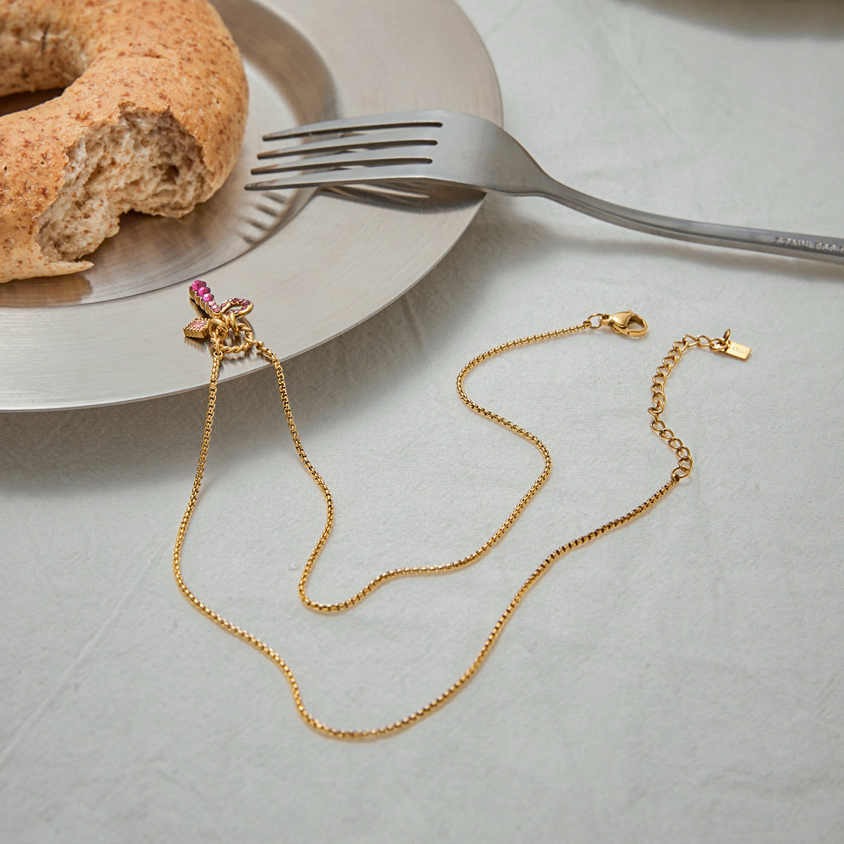 Pink Charms Premium Necklace - 18K Gold Plated