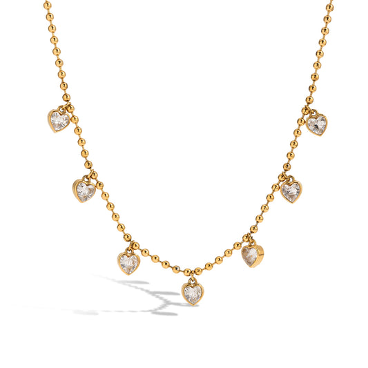 Heart Bead Premium Necklace - 18K Gold Plated