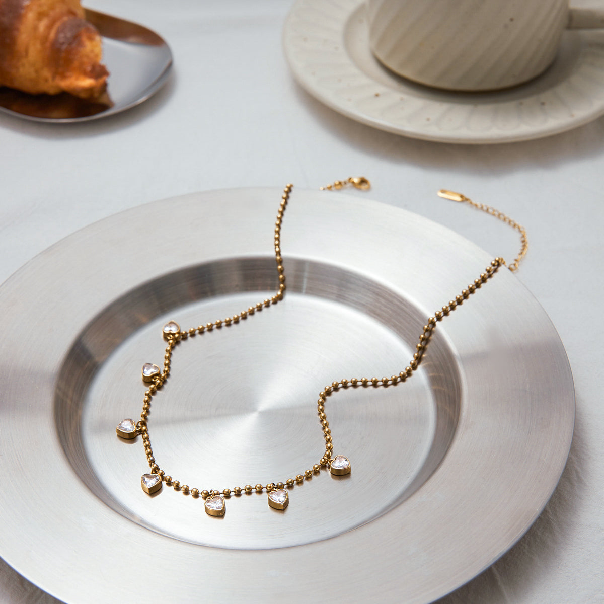 Heart Bead Premium Necklace - 18K Gold Plated