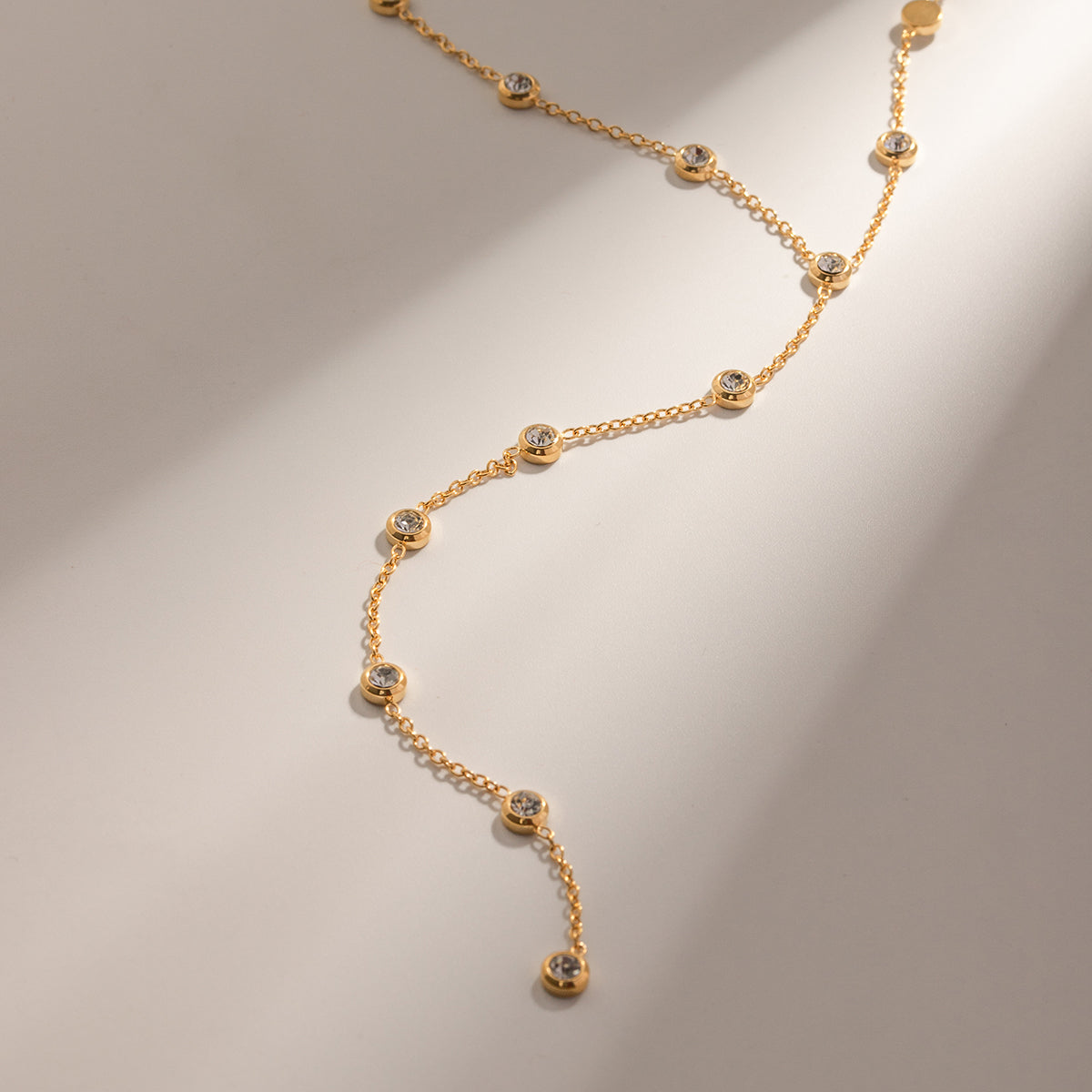 Miraya Zircon Tassle Premium Necklace - 18K Gold Plated