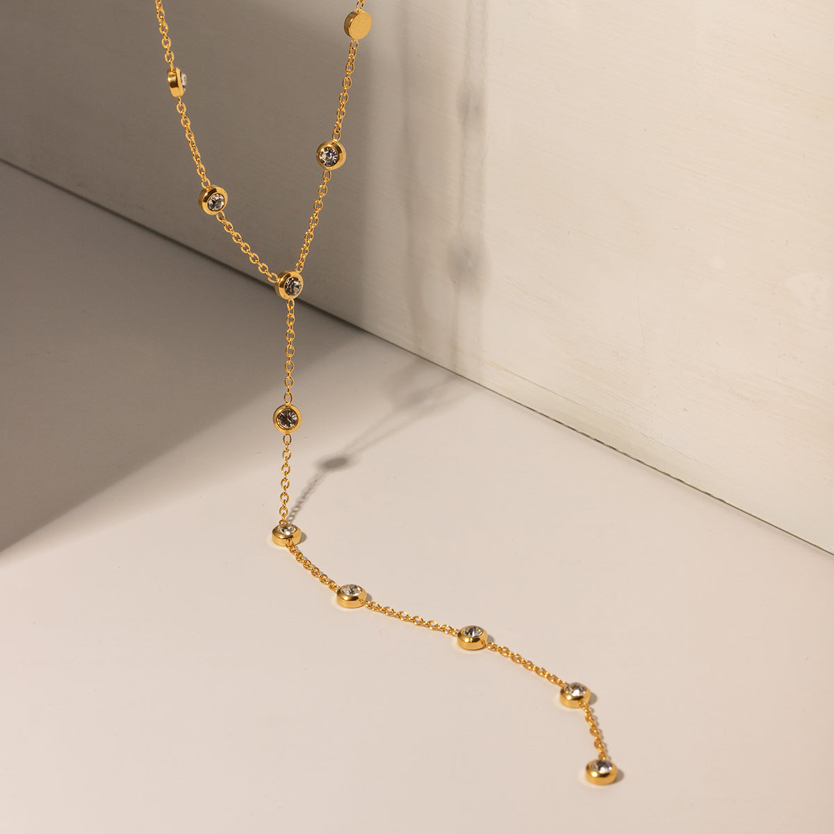 Miraya Zircon Tassle Premium Necklace - 18K Gold Plated