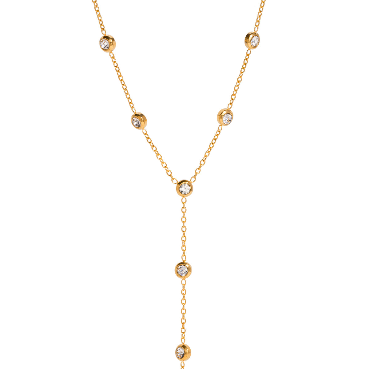 Miraya Zircon Tassle Premium Necklace - 18K Gold Plated