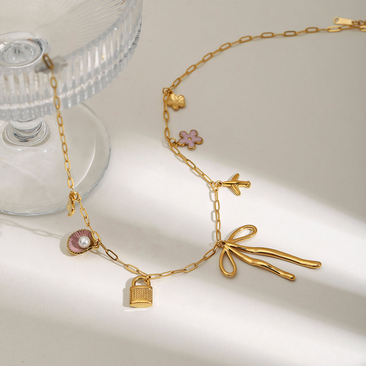 Bow Charm Premium Necklace - 18K Gold Plated