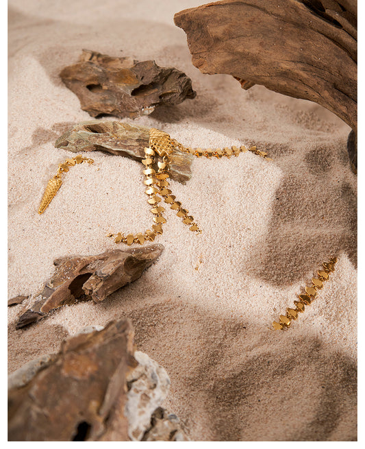 Serpentia Tassle Designer Premium Necklace - 18K Gold Plated