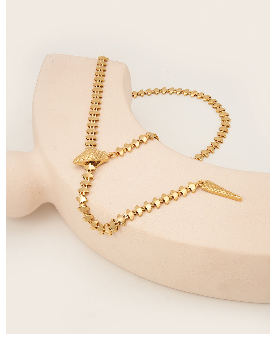 Serpentia Tassle Designer Premium Necklace - 18K Gold Plated