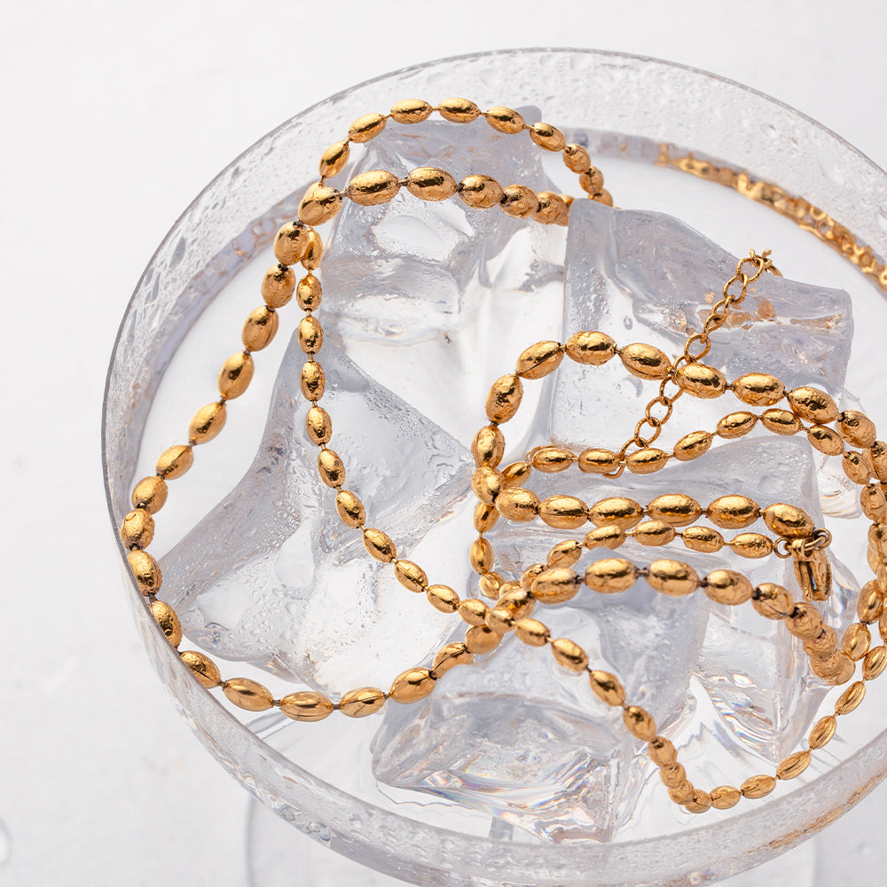 Olia Bead Layered Premium Necklace - 18K Gold Plated