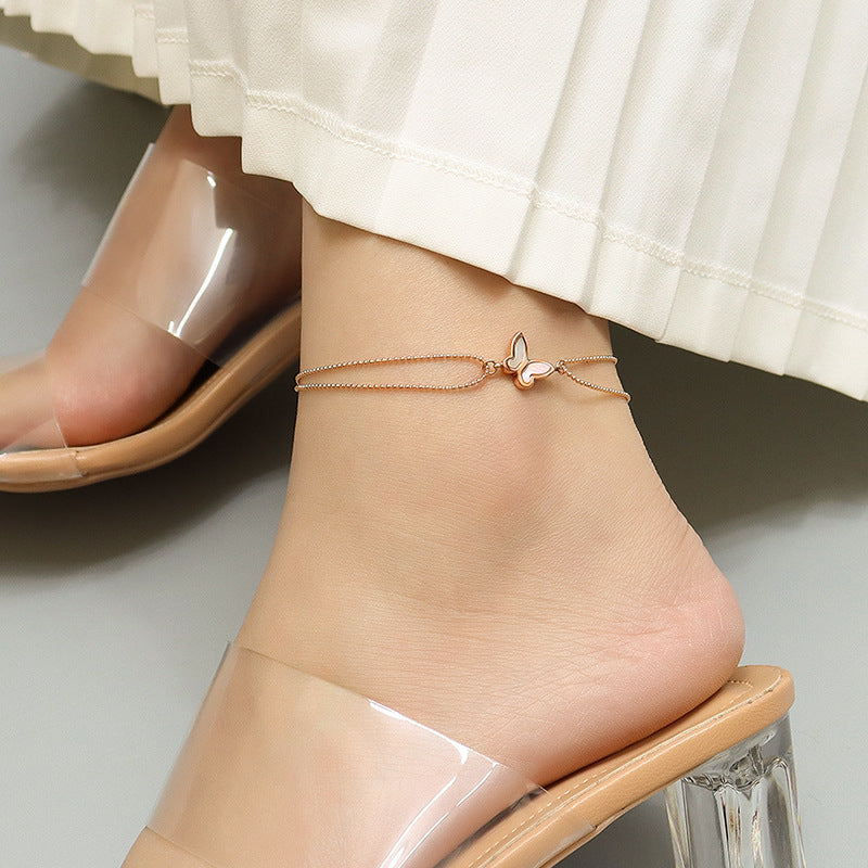 Butterfly Anklet - 18K Gold Plated