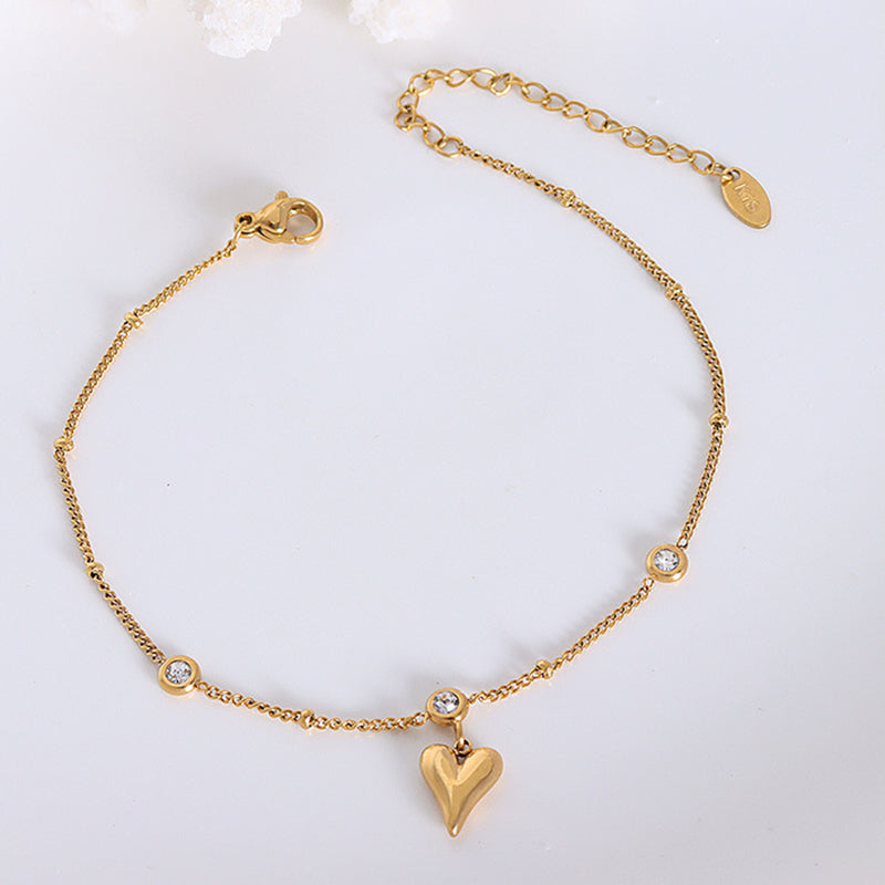Heart Anklet - 18K Gold Plated