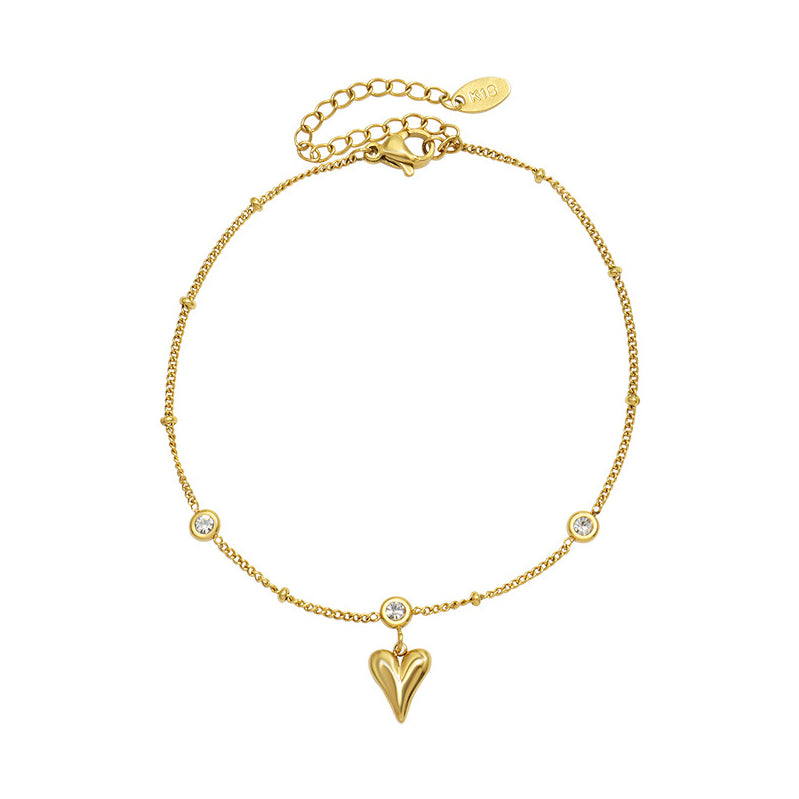 Heart Anklet - 18K Gold Plated
