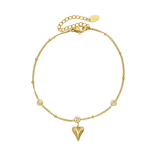Heart Anklet - 18K Gold Plated