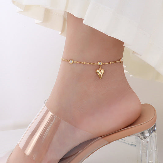 Heart Anklet - 18K Gold Plated