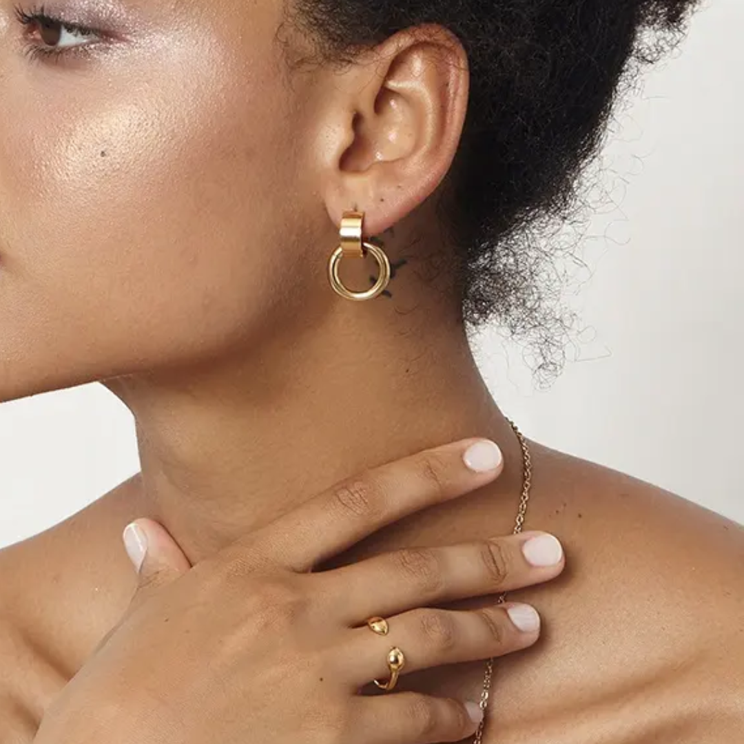 Moonveil Designer Premium Earrings - 18K Gold Plated