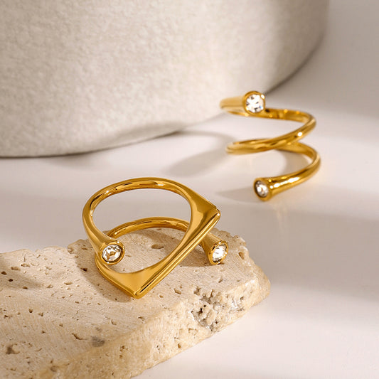 Elva Shimmer  Premium Adjustable Ring - 18K Gold Plated