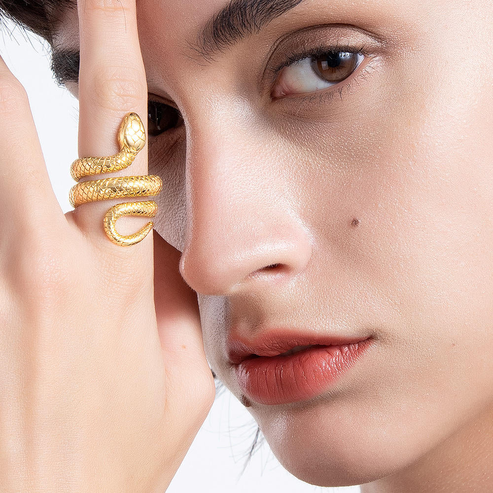 Serpent Queen Designer Premium Ring - 18K Gold Plated