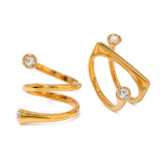 Elva Shimmer  Premium Adjustable Ring - 18K Gold Plated