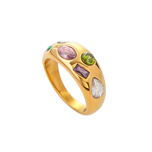 Nala Gems Premium Adjustable Ring - 18K Gold Plated