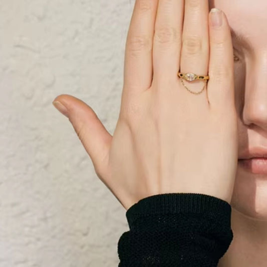 Chain Premium Adjustable Ring - 18K Gold Plated