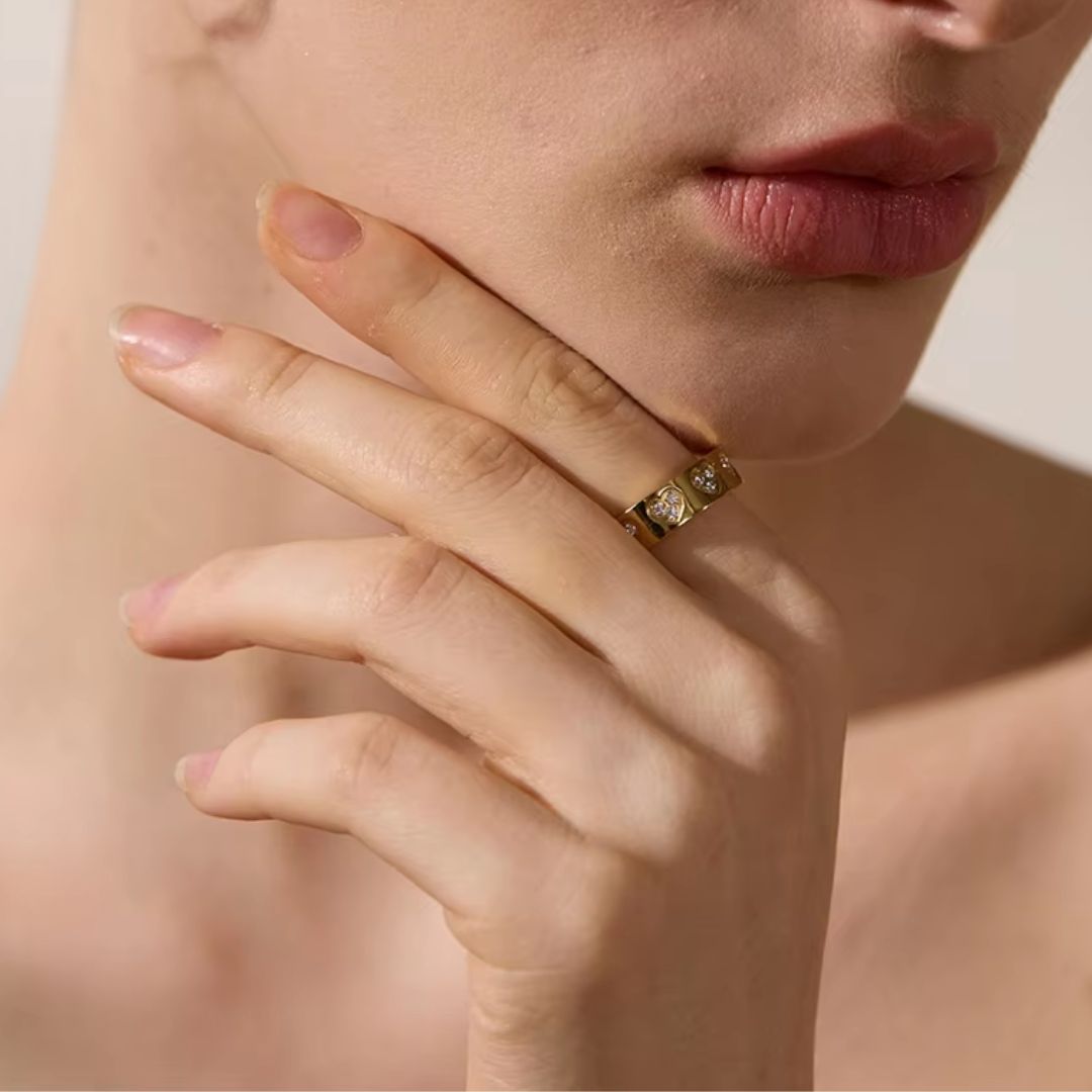Mei Linked Adjustable Ring - 18K Gold Plated