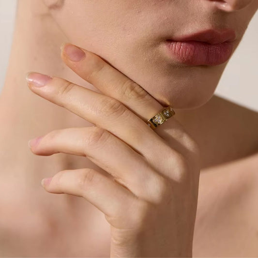 Mei Linked Adjustable Ring - 18K Gold Plated